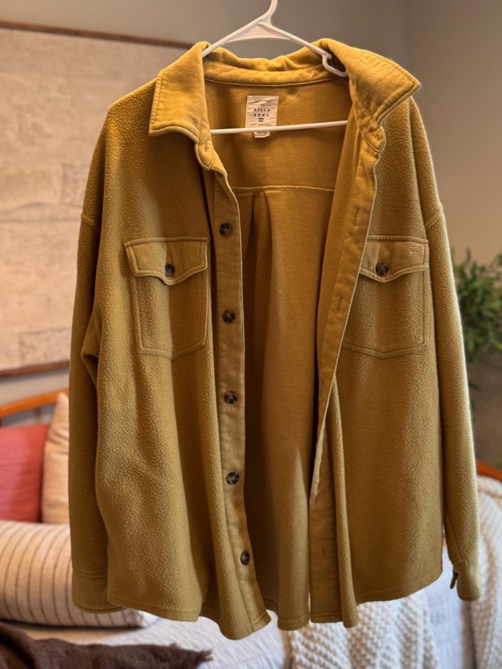 Billabong Mustard Utility Button-Front Jacket
